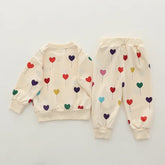 Multi Heart Baby Boy Printed Sweatshirt Set
