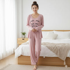 Womens Let Me Sleep 3pc Night Suit Printed ππ₯
