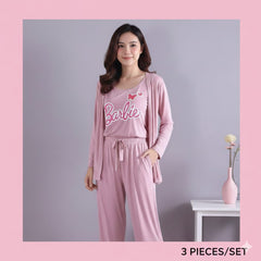 Womens Barbie 3pc Night Suit Printed ππ₯