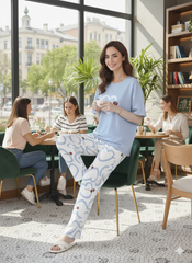 Blue Heart Printed Casual wear