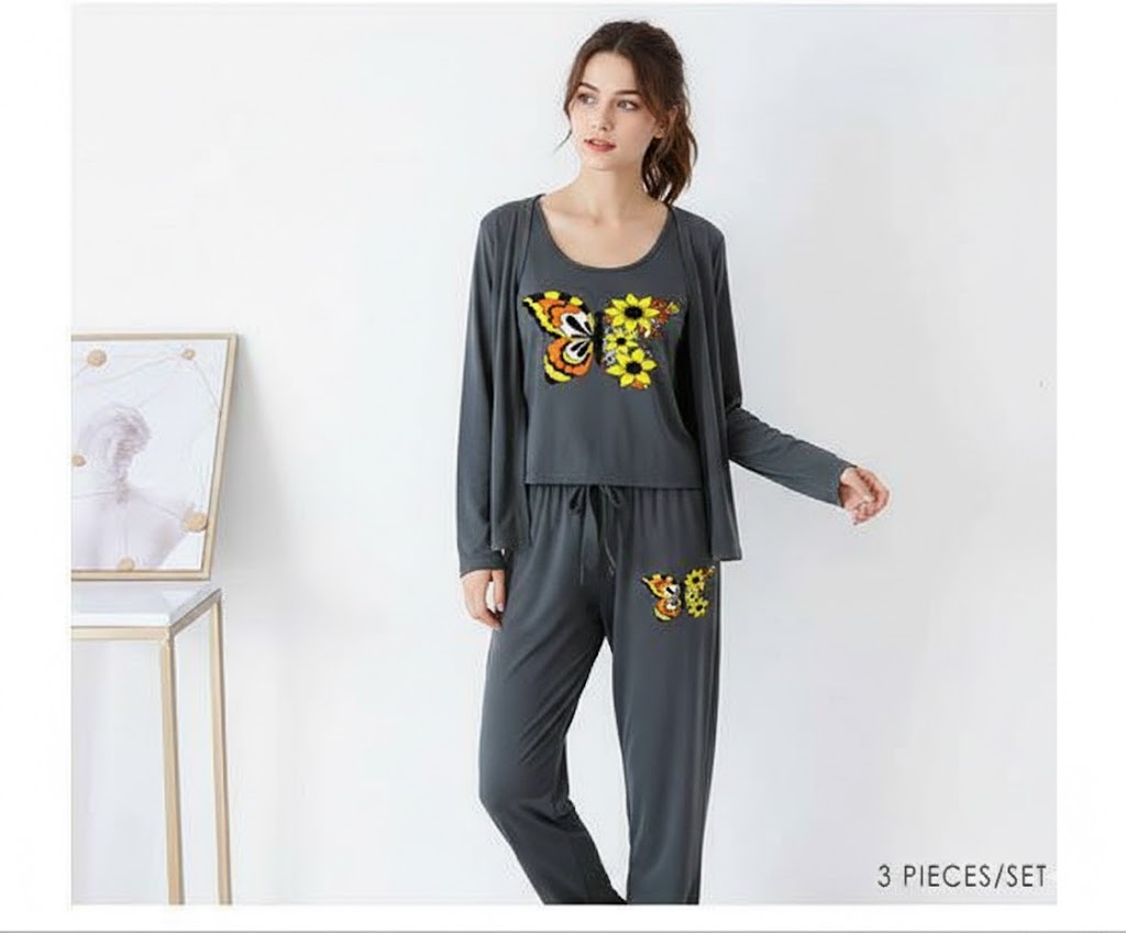 Womens Butterfly  3pc Night Suit Printed 😍🔥